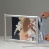 8.5x11 Counter Slide In Frame - Silver Mitred Profile Double Sided