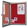 4x(8.5" x 11") Red Felt Enclosed Bulletin Board Outdoor Use