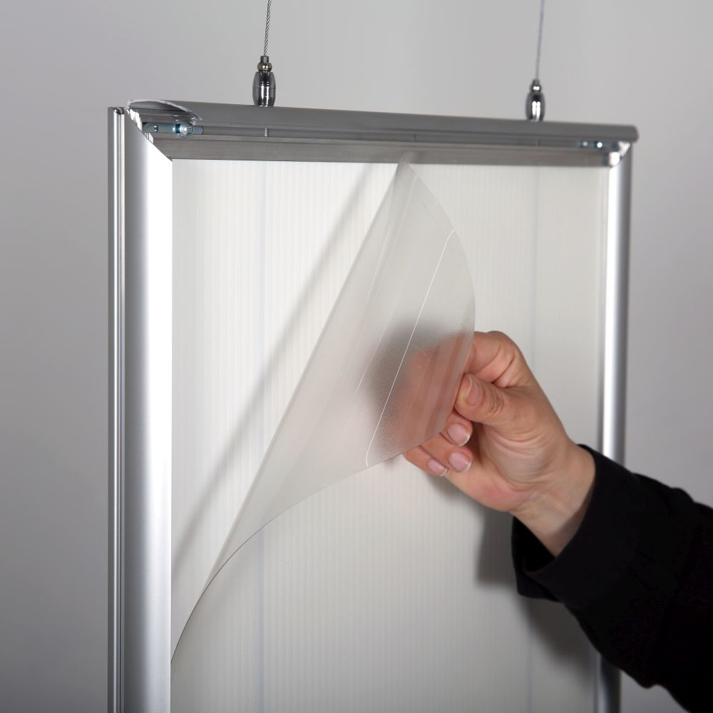 11×17 Double Sided Snap Poster Frame 1 inch Silver Mitered Profile