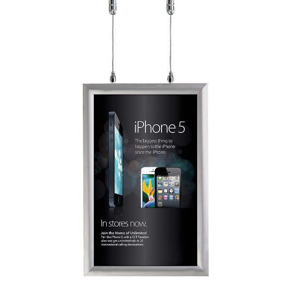 11x17 Aluminum Stretch Frame Double-Sided Hanging and Wall Mount Sign Holder 