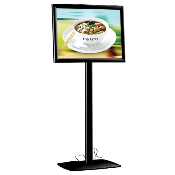 Pedestal Sign Holder Stand Flexible Head Fixed Height LED Iluminated Snap  Frame 18×24 Inch Black Aluminum – Displays Outlet – Online Display Signs  Retailer