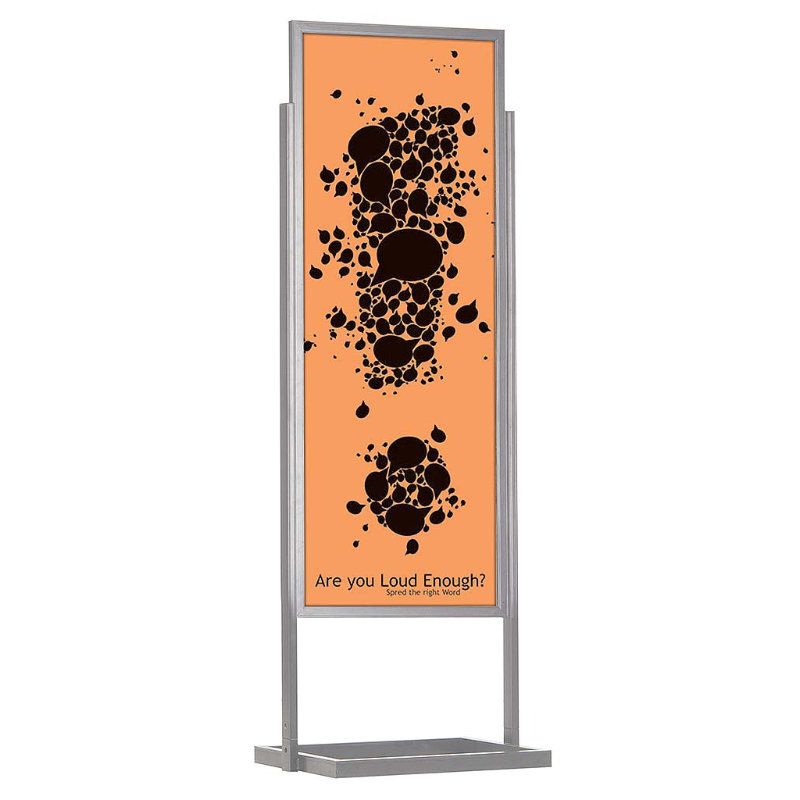 Metal Eco Infoboard Pedestal Poster Holder Sign Post Double Sided Slide-In  22×69 Inch Silver 1 Tier Floor Standing – Displays Outlet – Online Display  Signs Retailer