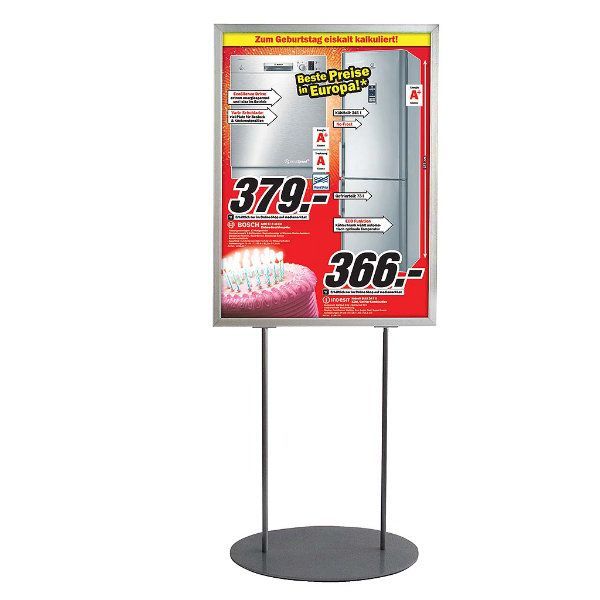 24″w x 36″h Oval Poster Display Stand – Silver Double Sided – Displays  Outlet – Online Display Signs Retailer