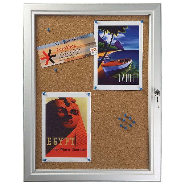 4x(8.5"w x 11h") Enclosed Cork Bulletin Board Outdoor Use
