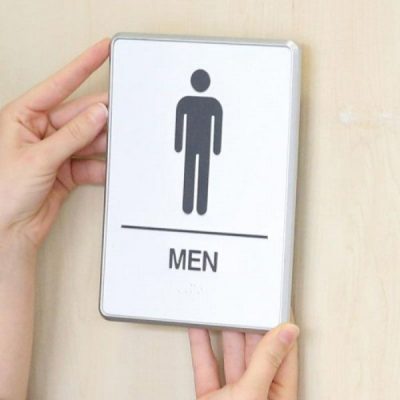 6" x 8" Restroom Sign for Men with Braille - Aluminum