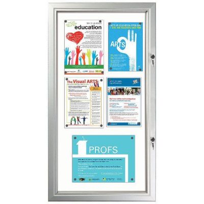 6x(8.5"w x 11h") Enclosed Magnetic Bulletin Board Outdoor Use