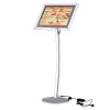8.5" x 11" Curved LED Floor Sign & Menu Stand Silver