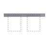 Clip Board Wall Unit Grey, For 2 x (8.5"w x 11"h) Papers Only Bar
