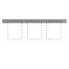 Clip Board Wall Unit Grey, For 3 x (8.5"w x 11"h) Papers Only Bar