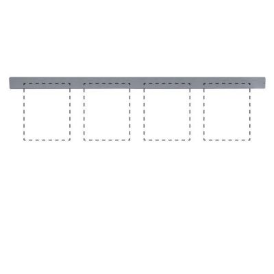 Clip Board Wall Unit Grey, For 4 x (8.5"w x 11"h) Papers Only Bar
