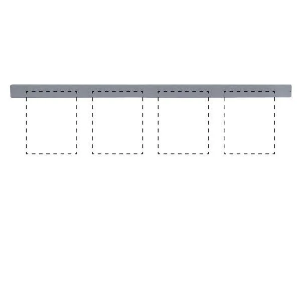 Clip Board Wall Unit Grey, For 4 x (8.5"w x 11"h) Papers Only Bar