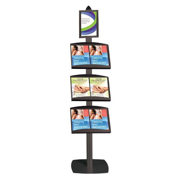 Free Standing Displays with Frame Single Sided, Black 4 Channels