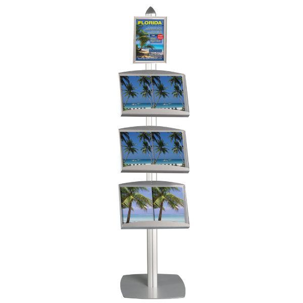 Free Standing Literature Display Stands with Frame Single Sided Silver –  Displays Outlet – Online Display Signs Retailer