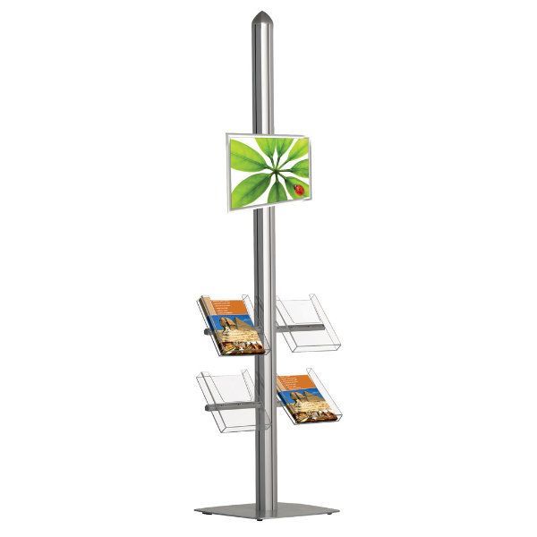 Free Standing With Frame Acrylic Shelves Single Sided Silver Channel –  Displays Outlet – Online Display Signs Retailer