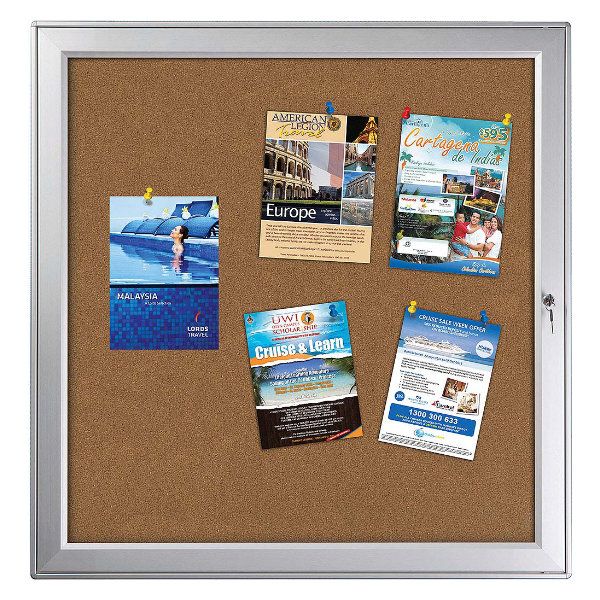 12x(8.5×11) Premium Enclosed Cork Bulletin Board Outdoor Use Displays