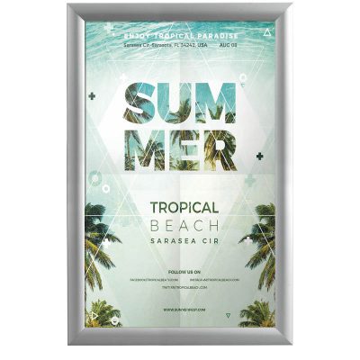 11x17 Weatherproof Snap Poster Frame - 1 inch Silver Profile