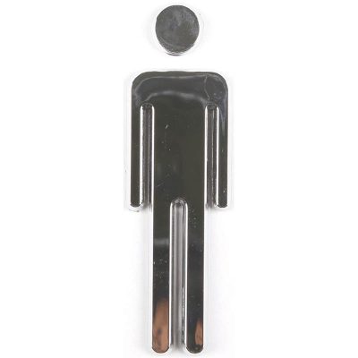 Chrome coated 3.62" high toilet sign male