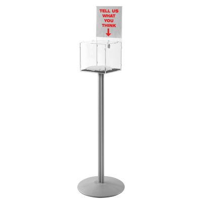 Clear locking Floor Stand 12" x 12"  with Logo