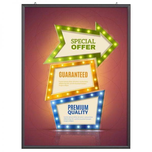 36x48 Portable Snap Poster Frame - 1 inch Black Mitred Profile