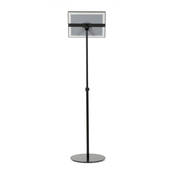 Floor-Sign-Stand-Holder-With-Telescoping-Pole-Black-Snap-Frame-11x17-11