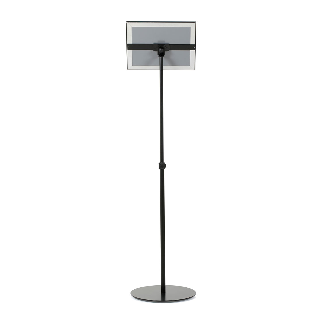 Floor Sign Stand Holder / Height Adjustable / Black / 1 Snap Frame 11x17