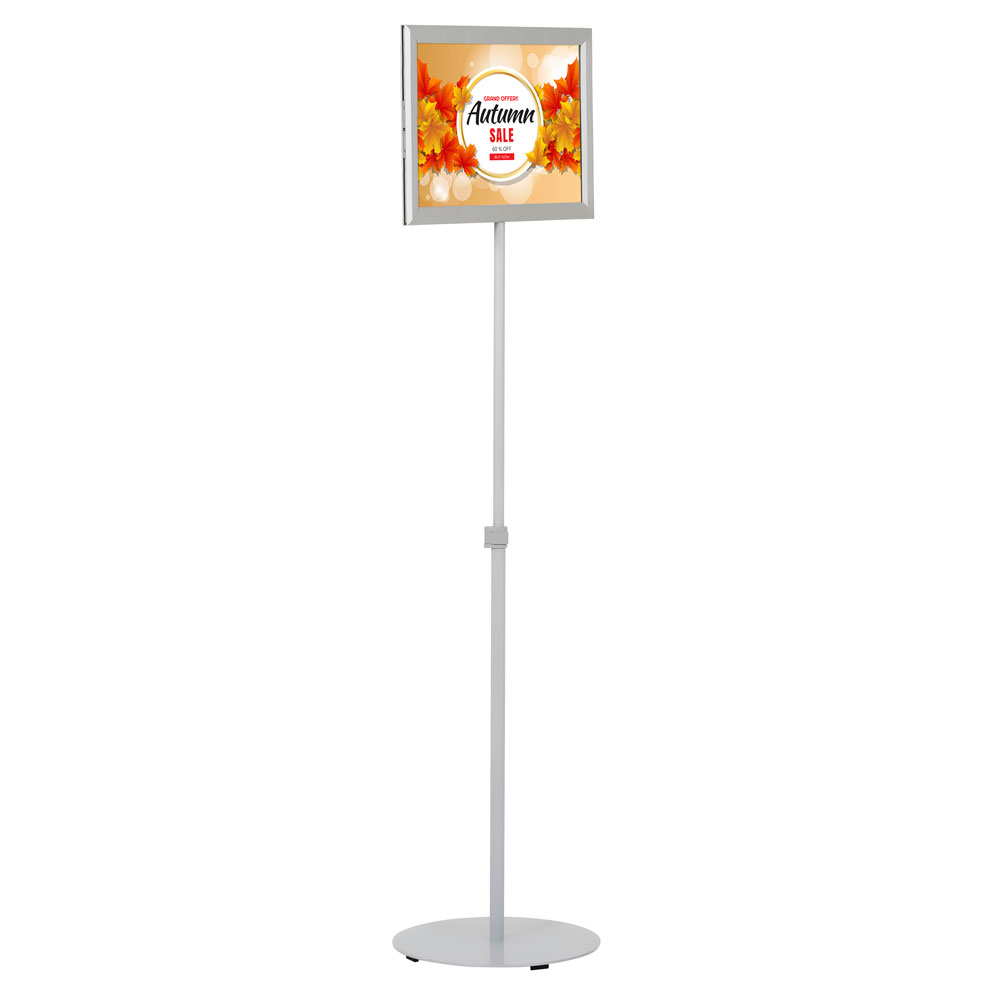 Floor Sign Stand Holder / Height Adjustable / Silver / Double sided /  Slide-in Frame 11×17 – Displays Outlet – Online Display Signs Retailer