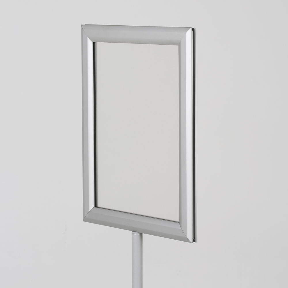 Double Pole Floor Stand 17x22 Sign Holder | Snap Frame (with Radius Corners)