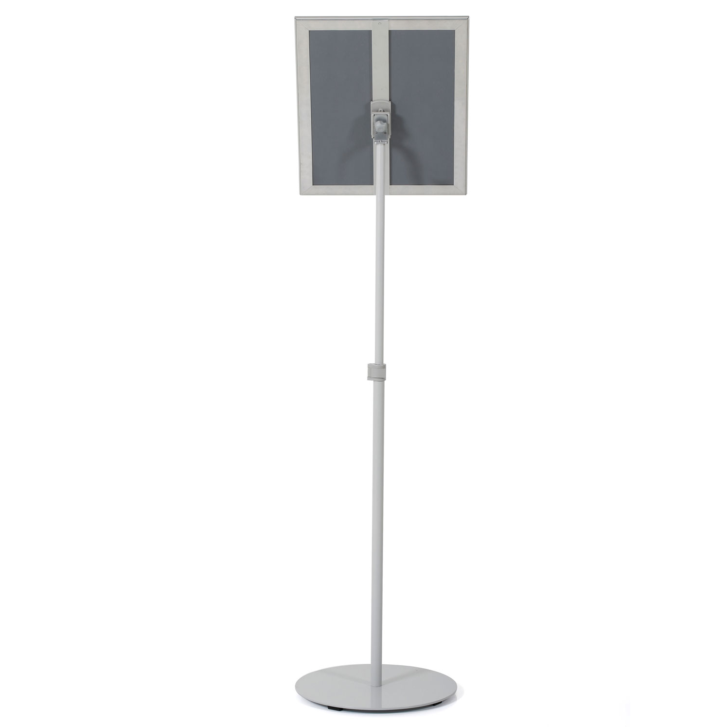 Floor Sign Stand Holder / Height Adjustable / Silver / 1″ Snap Frame 11×17  – Displays Outlet – Online Display Signs Retailer