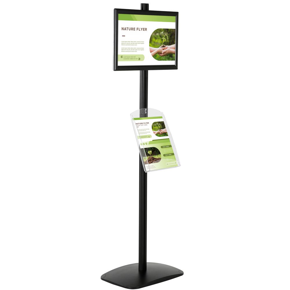 11X17 Floor Display Stand /w 8.5×11 Clear Pocket for Literature Black –  Displays Outlet – Online Display Signs Retailer