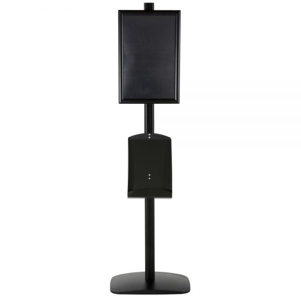 free-standing-stand-in-black-color-with-1-x-11X17-frame-in-portrait-and-landscape-and-1-x-8.5x11-steel-shelf-single-sided-11