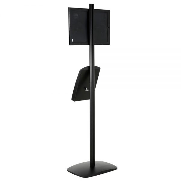 free-standing-stand-in-black-color-with-1-x-11X17-frame-in-portrait-and-landscape-and-1-x-8.5x11-steel-shelf-single-sided-7