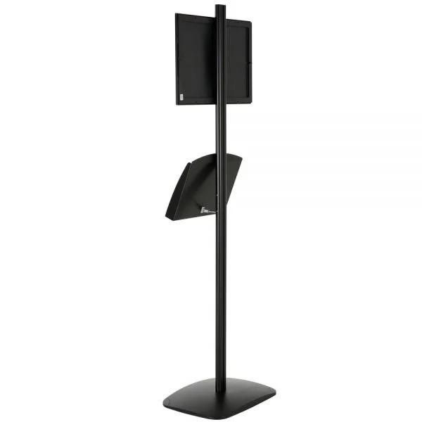free-standing-stand-in-black-color-with-1-x-11X17-frame-in-portrait-and-landscape-and-2-x-5.5x8.5-clear-pocket-shelf-single-sided-9