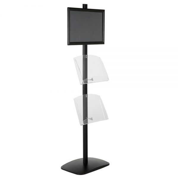 free-standing-stand-in-black-color-with-1-x-11X17-frame-in-portrait-and-landscape-and-2-x-8.5x11-clear-shelf-in-acrylic-single-sided-6
