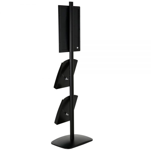 free-standing-stand-in-black-color-with-1-x-11X17-frame-in-portrait-and-landscape-and-2-x-8.5x11-steel-shelf-single-sided-8