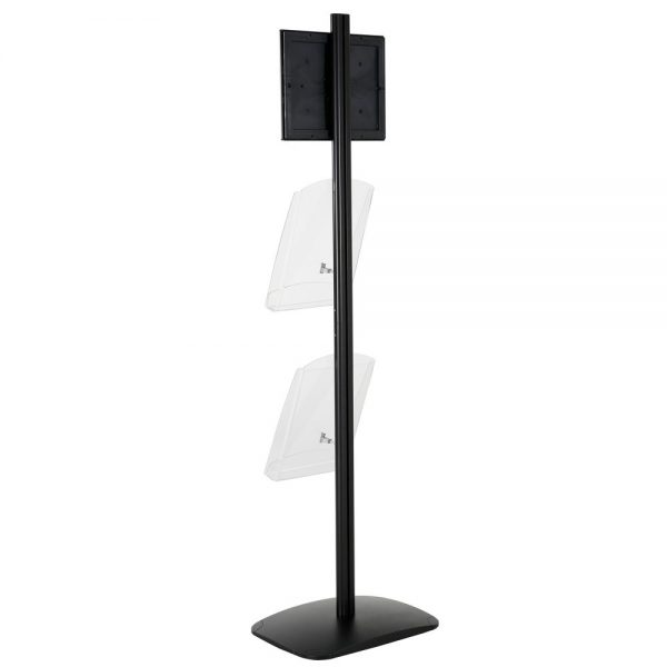 free-standing-stand-in-black-color-with-1-x-8.5X11-frame-in-portrait-and-landscape-and-2-x-8.5x11-clear-shelf-in-acrylic-single-sided-12