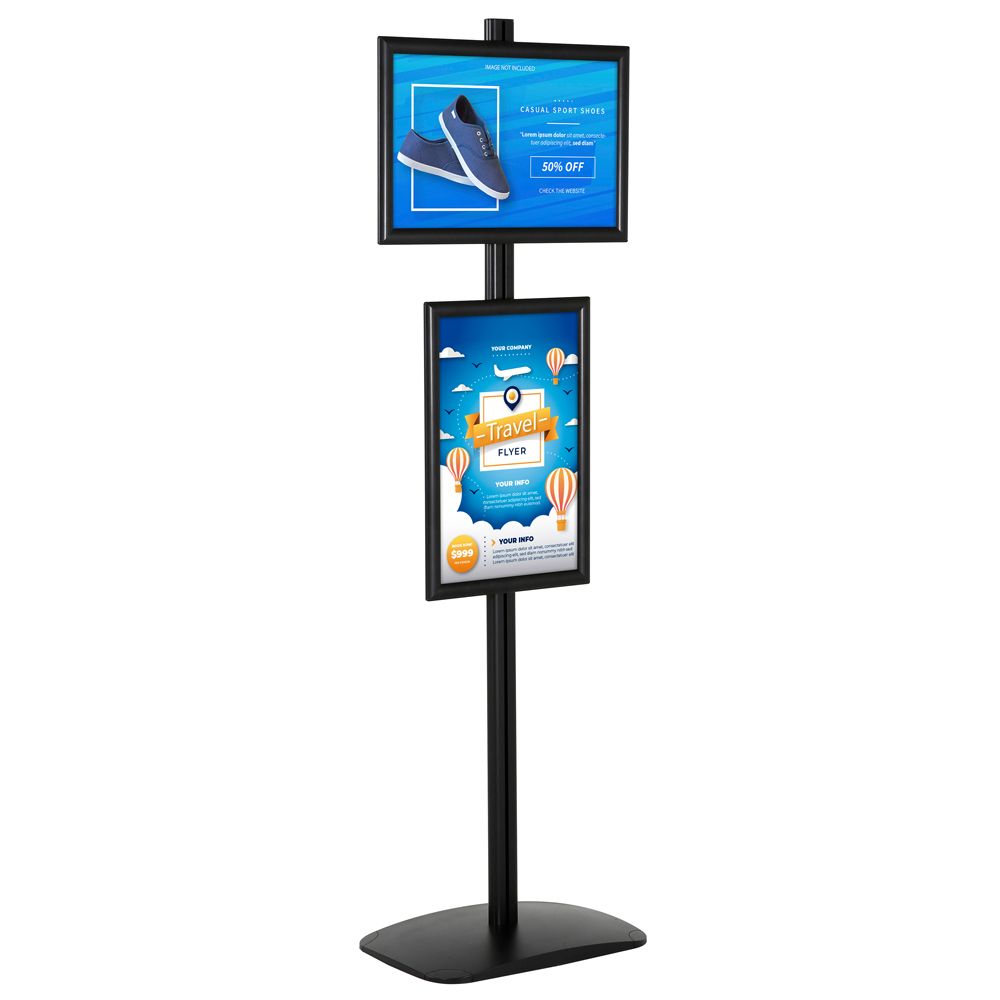 2 x (11×17) Floor Stand Portrait and Landscape Black – Displays Outlet – Online Display Signs Retailer