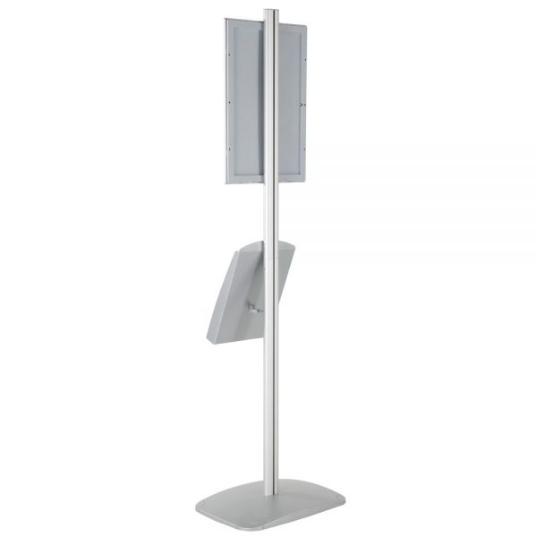 free-standing-stand-in-silver-color-with-1-x-11X17-frame-in-portrait-and-landscape-and-1-x-8.5x11-steel-shelf-single-sided-7