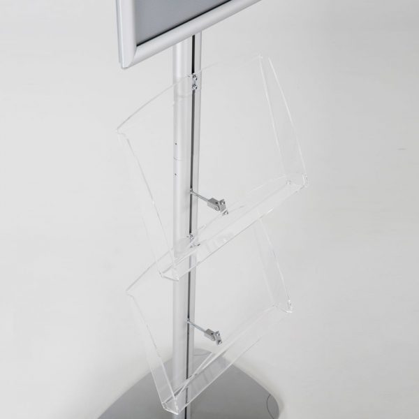 free-standing-stand-in-silver-color-with-1-x-11X17-frame-in-portrait-and-landscape-and-2-x-8.5x11-clear-shelf-in-acrylic-single-sided-17
