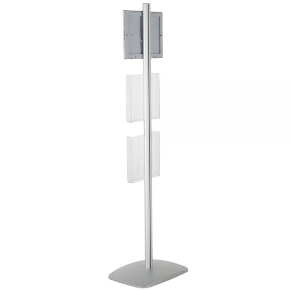free-standing-stand-in-silver-color-with-1-x-8.5X11-frame-in-portrait-and-landscape-and-2-x-8.5x11-clear-pocket-shelf-single-sided-15