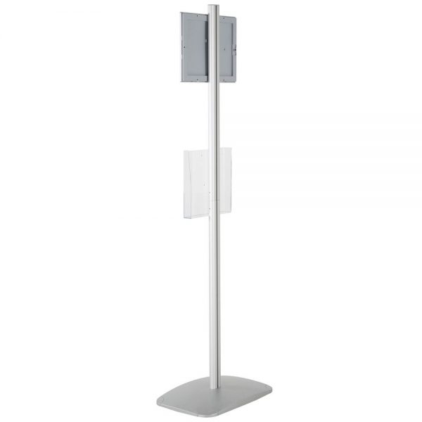 free-standing-stand-in-silver-color-with-1-x-8.5x11-frame-in-portrait-and-landscape-and-1-x-8.5x11-clear-pocket-shelf-single-sided-12