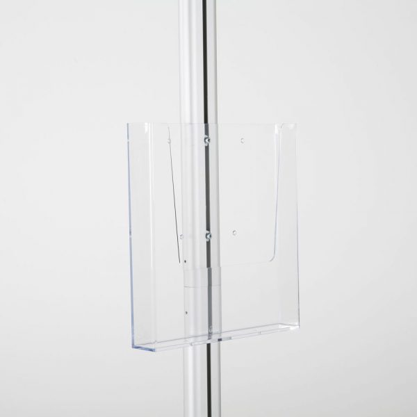 free-standing-stand-in-silver-color-with-1-x-8.5x11-frame-in-portrait-and-landscape-and-1-x-8.5x11-clear-pocket-shelf-single-sided-8