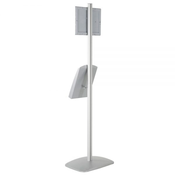 free-standing-stand-in-silver-color-with-1-x-8.5x11-frame-in-portrait-and-landscape-and-1-x-8.5x11-steel-shelf-single-sided-7