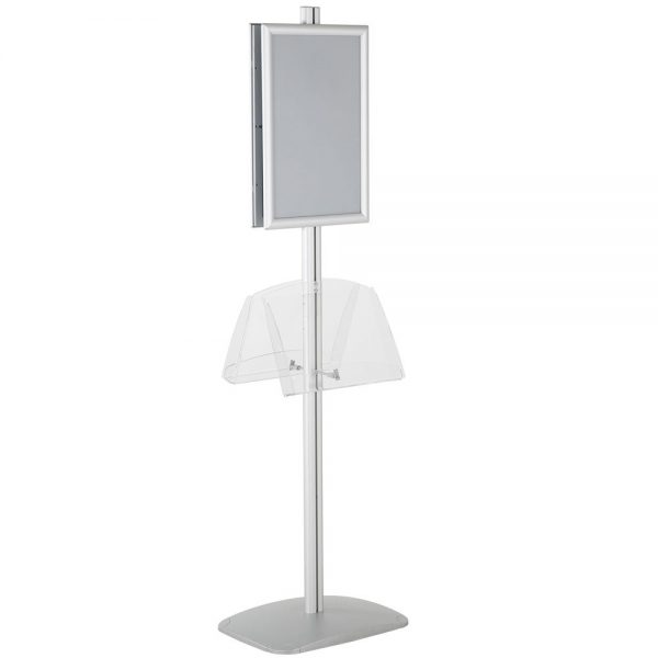 free-standing-stand-in-silver-color-with-2-x-11X17-frame-in-portrait-and-landscape-and-2-2-x-8.5x11-clear-shelf-in-acrylic-double-sided-11