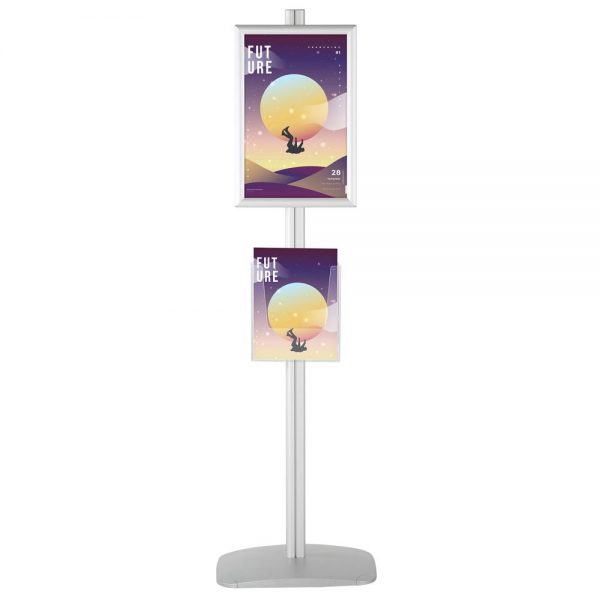 free-standing-stand-in-silver-color-with-2-x-11X17-frame-in-portrait-and-landscape-and-2-x-8.5x11-clear-pocket-shelf-double-sided-4