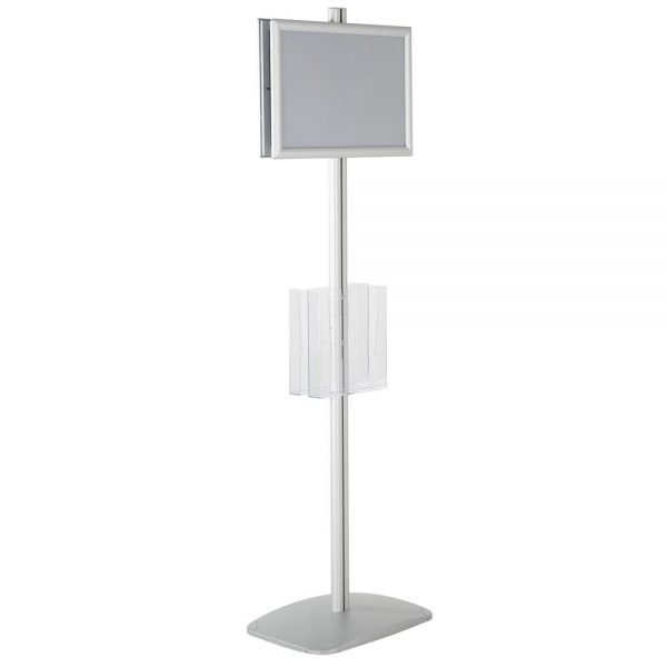 free-standing-stand-in-silver-color-with-2-x-11X17-frame-in-portrait-and-landscape-and-2-x-8.5x11-clear-pocket-shelf-double-sided-6