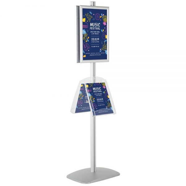 free-standing-stand-in-silver-color-with-2-x-11X17-frame-in-portrait-and-landscape-and-2-x-8.5x11-clear-shelf-in-acrylic-double-sided-4