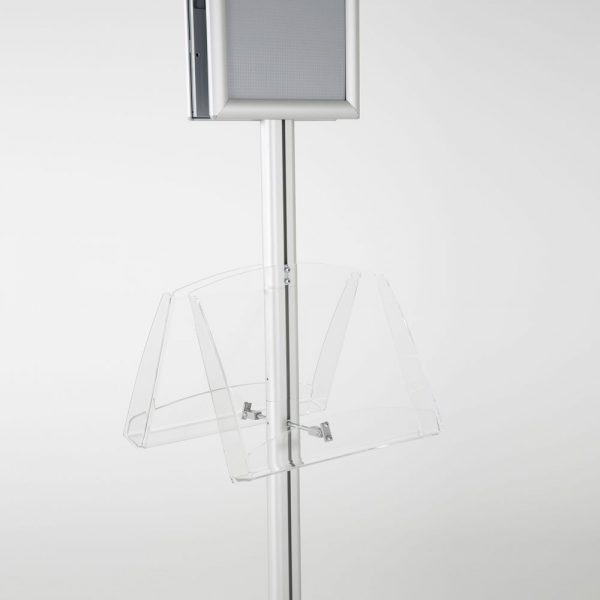 free-standing-stand-in-silver-color-with-2-x-8.5x11-frame-in-portrait-and-landscape-and-2-2-x-8.5x11-clear-shelf-in-acrylic-double-sided-8