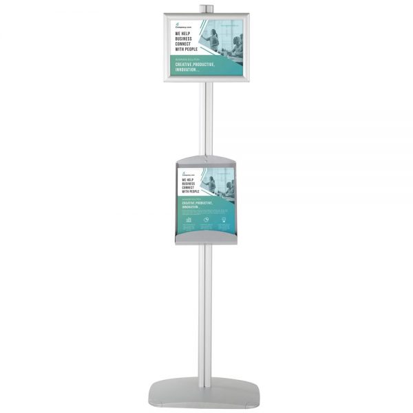 free-standing-stand-in-silver-color-with-2-x-8.5x11-frame-in-portrait-and-landscape-and-2-x-8.5x11-steel-shelf-double-sided-4