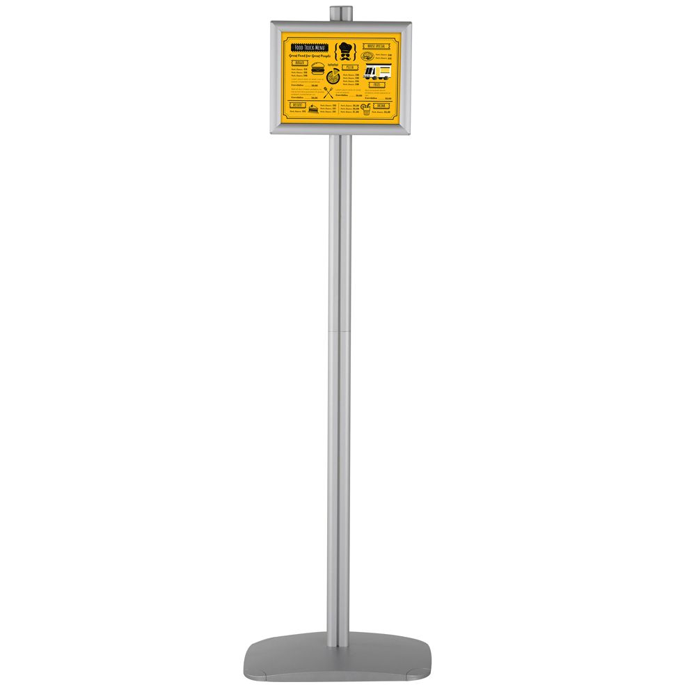 Floor Sign Stand Holder / Height Adjustable / Silver / Double sided  Slide-in Frame 8.5x11
