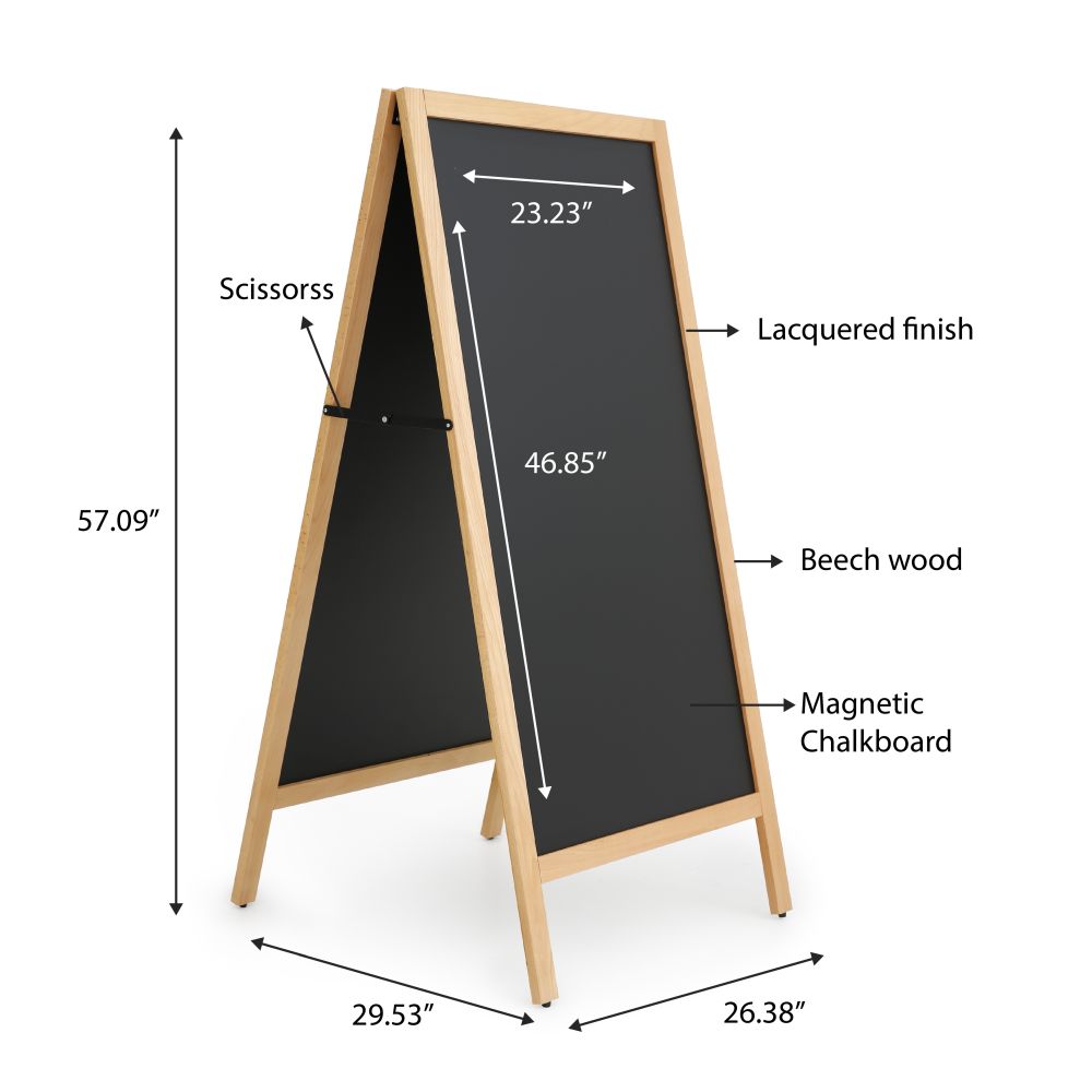 46" A-Frame Chalkboard Sign Menu Wedding Signage Easel Board with Display Shelf
